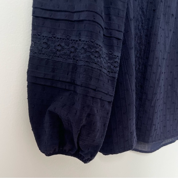 NWT Graylin Barstow Cotton Blouse Navy of Anthropologie - Picture 6 of 7